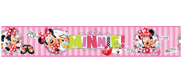 Bordura Minnie Mouse růžová 10,5 cm x 5 m