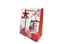 Dárková taška papírová vánoční červená
